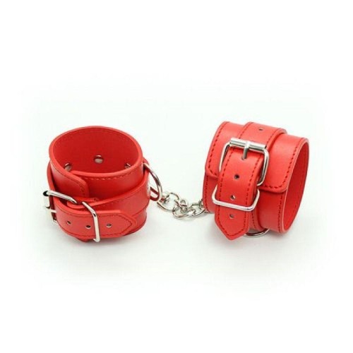 Toyz4Lovers Kajdanki Polsiere Cuffs red z regulowanym pasem
