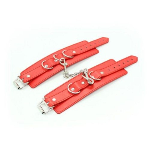 Toyz4Lovers Kajdanki Polsiere Cuffs red z regulowanym pasem