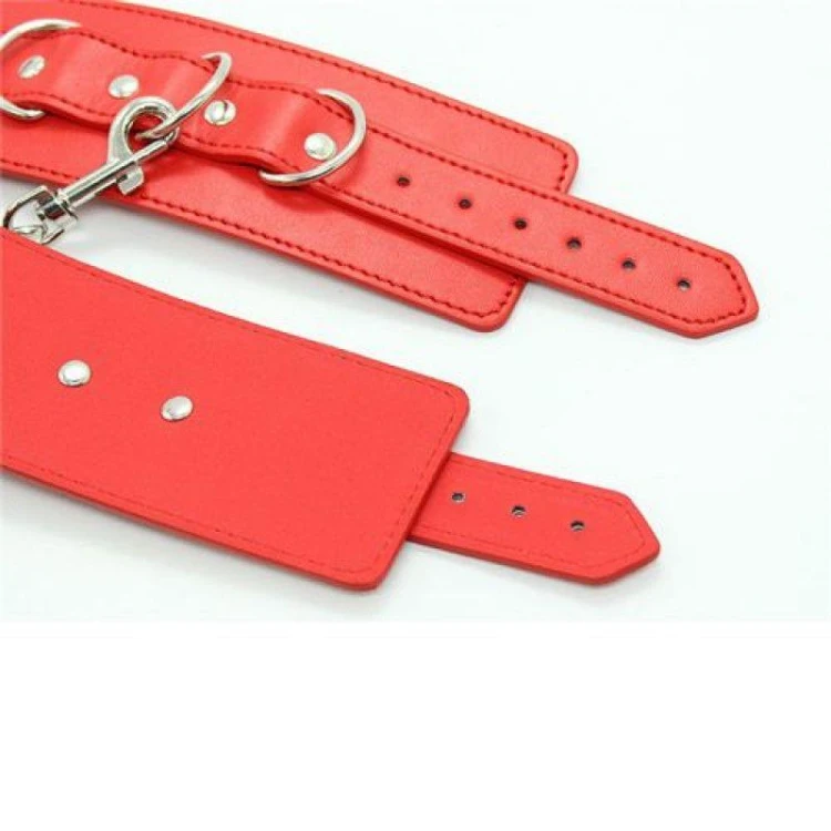 Toyz4Lovers Kajdanki Polsiere Cuffs red z regulowanym pasem