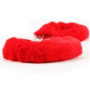 Fluffy Handcuffs Red – Puszyste Kajdanki Erotyczne z Futerkiem | Z Kluczykami