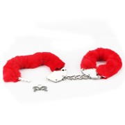Fluffy Handcuffs Red – Puszyste Kajdanki Erotyczne z Futerkiem | Z Kluczykami