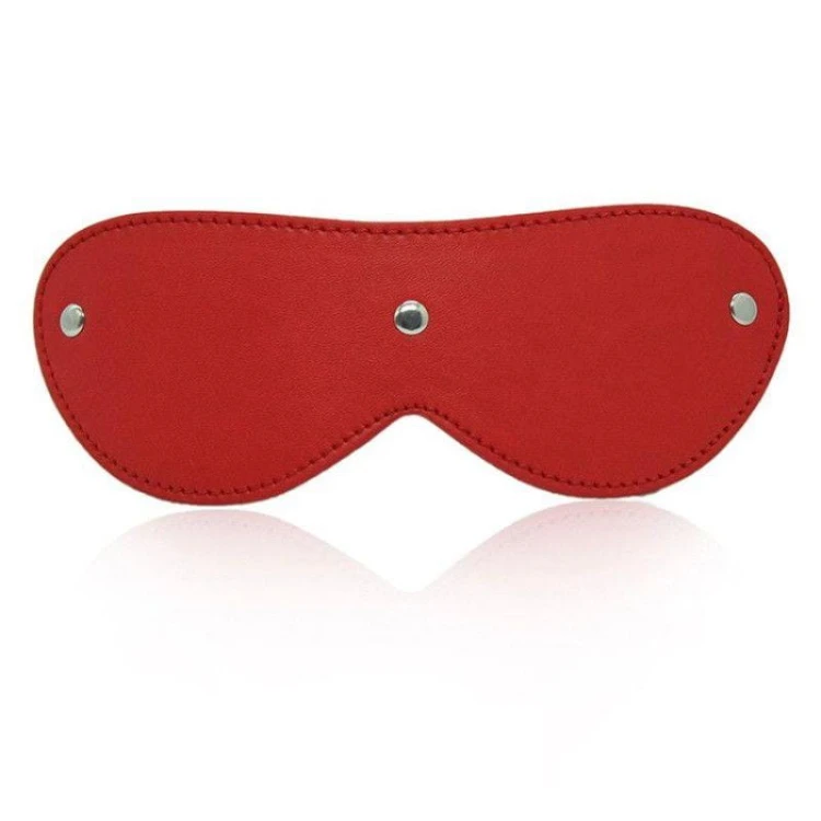 Blindfold Mask Red – czerwona skórzana opaska na oczy Toyz4Lovers