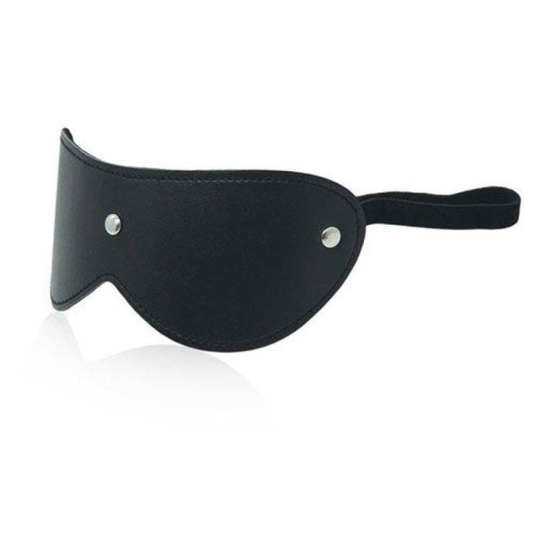 Blindfold Mask Black – czarna skórzana opaska na oczy Toyz4Lovers