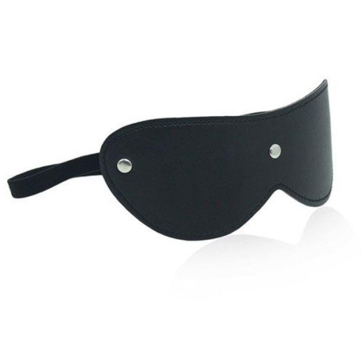 Blindfold Mask Black – czarna skórzana opaska na oczy Toyz4Lovers