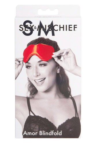 Maska na oczy satynowa Sportsheets Amor – czerwona