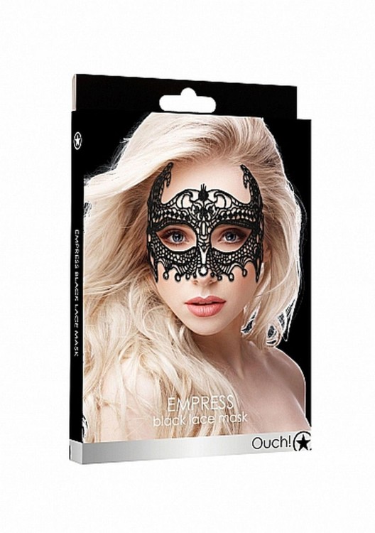 Empress Black Lace Mask misternie zdobiona maska o królewskim charakterze