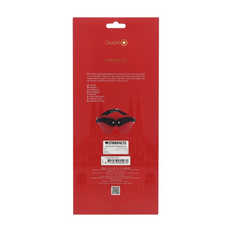 Milan Collection – opaska na oczy czerwono czarna