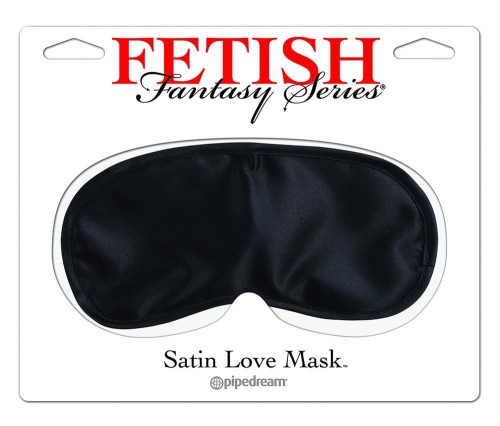 Satin Love Mask – satynowa maska na oczy BDSM z wyściółką, czarna