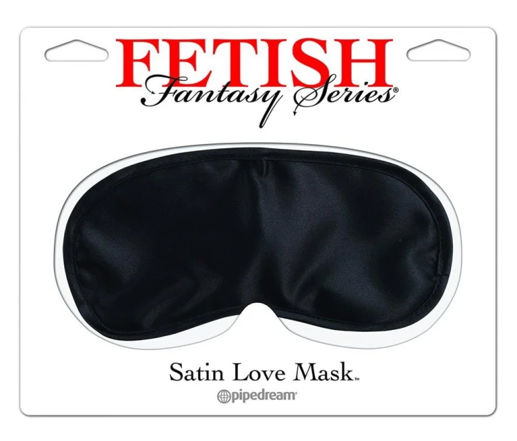 Satin Love Mask – satynowa maska na oczy BDSM z wyściółką, czarna