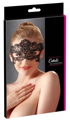Lace Mystery – haftowana maska z koronkową wstążką
