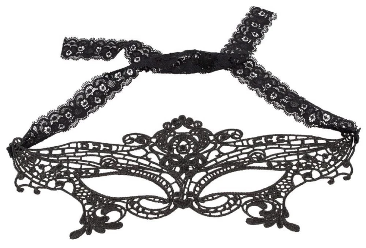 Lace Mystery – haftowana maska z koronkową wstążką
