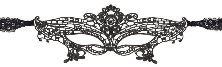 Lace Mystery – haftowana maska z koronkową wstążką