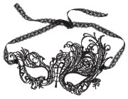 Maska Embroidery Noir – haftowana maska z koronkową wstążką