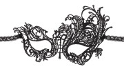 Maska Embroidery Noir – haftowana maska z koronkową wstążką