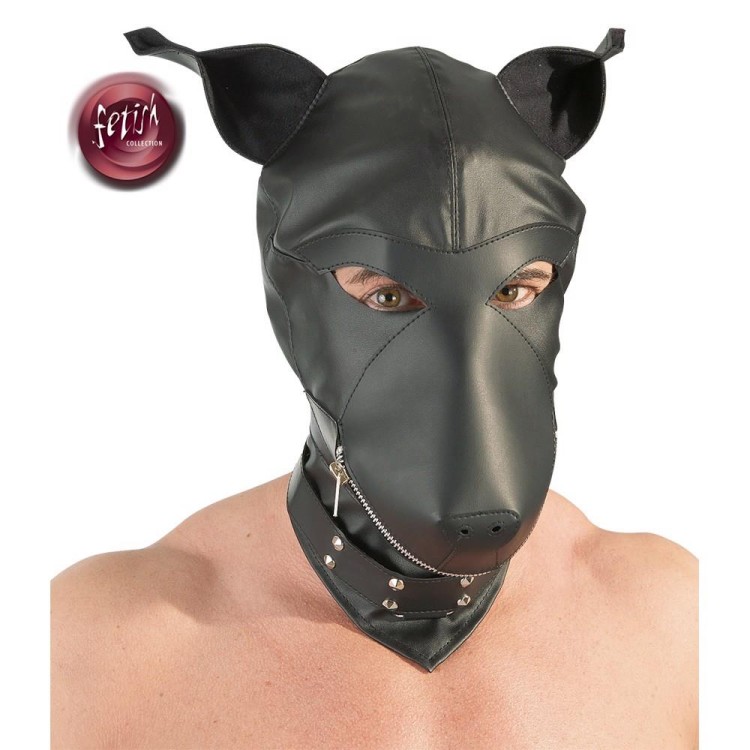 Dog Mask – Fetyszowa Maska Psa z Kołnierzem i Zamkiem | Ars Amandi