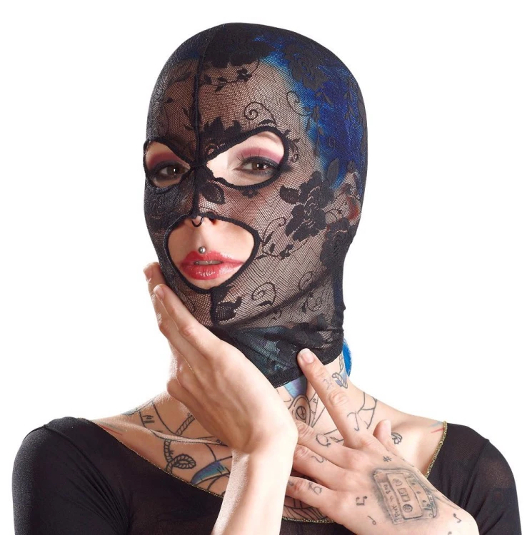 Mask Black Lace – Koronkowa Maska  z Otworami na Oczy i Usta