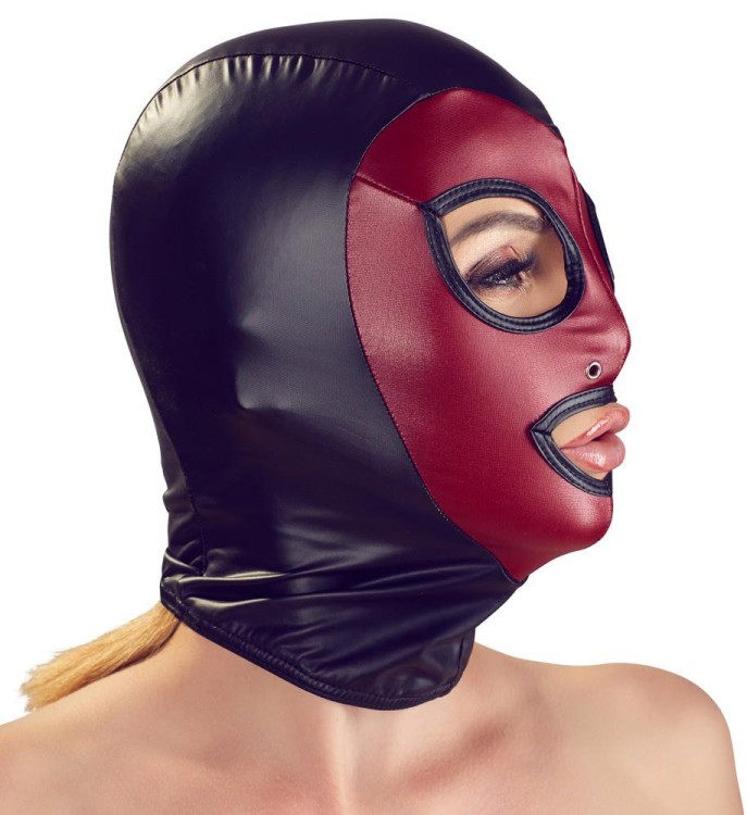 Bad Kitty Head Mask Black & Red – dwukolorowa maska