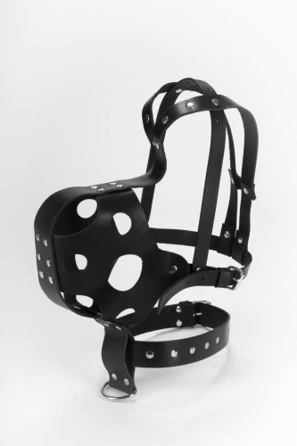 Stallion Noir męska maska fetish z ćwiekami Black Dominance