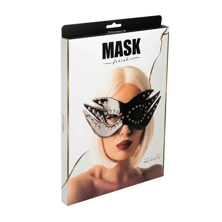 Crystal mask skórzana Wenecka maska z kryształkami