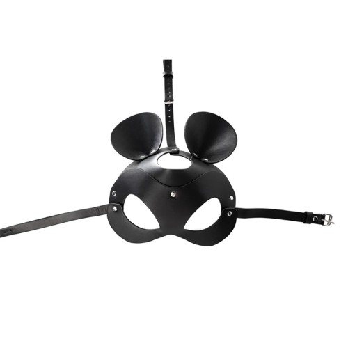 Minnie Mouse Mask –  czarna skórzana maska z regulacją