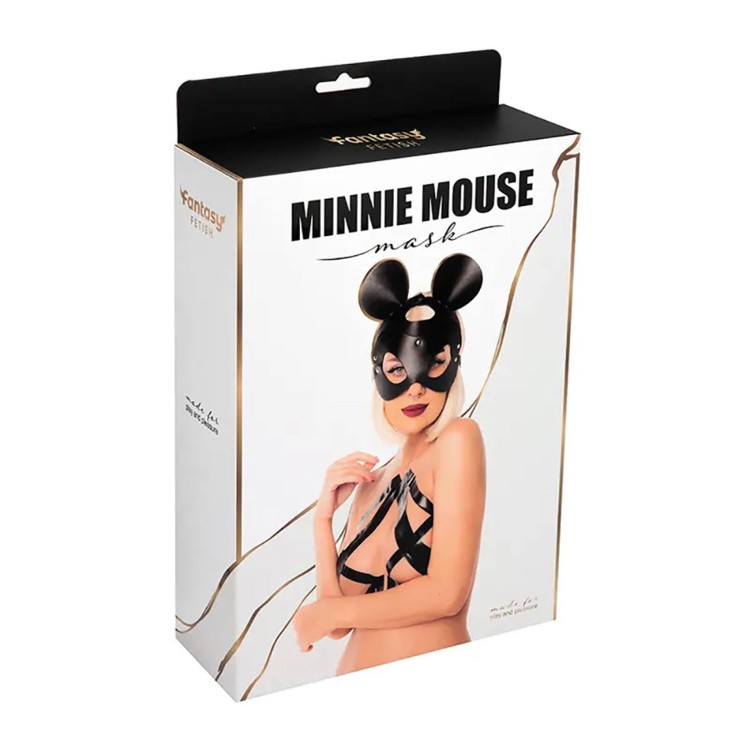 Minnie Mouse Mask –  czarna skórzana maska z regulacją