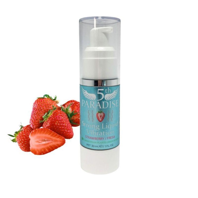Strong Liquid Vibration o smaku truskawek – pulsujący żel smakowy 30 ml