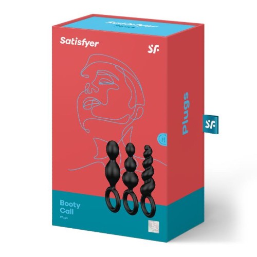 Satisfyer Booty Call – zestaw 3 silikonowych korków analnych o różnych strukturach