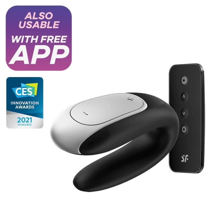 Satisfyer Double Fun Black – wibrator dla par U-shape