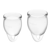 Satisfyer Feel Confident Transparent – zestaw 2 przezroczystych kubeczków menstruacyjnych