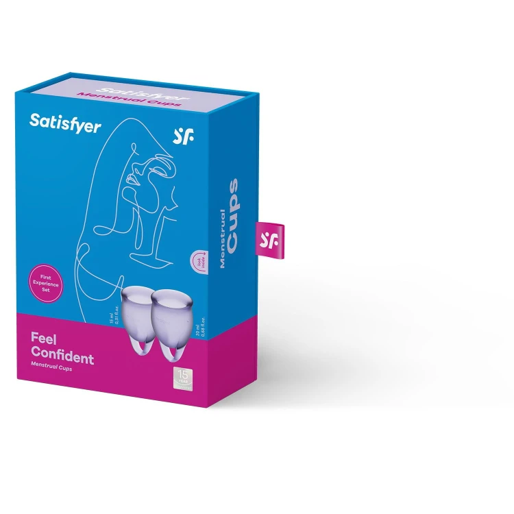 Satisfyer Feel Confident Lila – zestaw 2 miękkich kubeczków menstruacyjnych