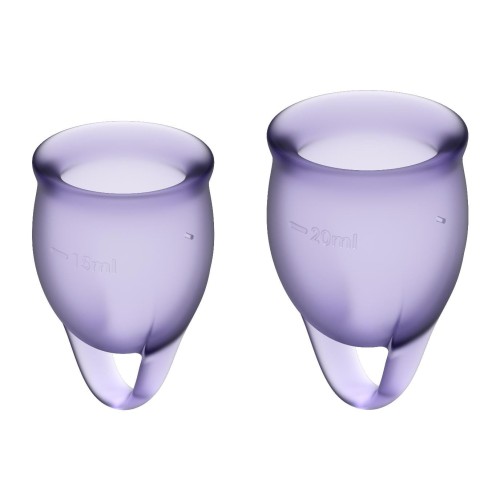 Satisfyer Feel Confident Lila – zestaw 2 miękkich kubeczków menstruacyjnych
