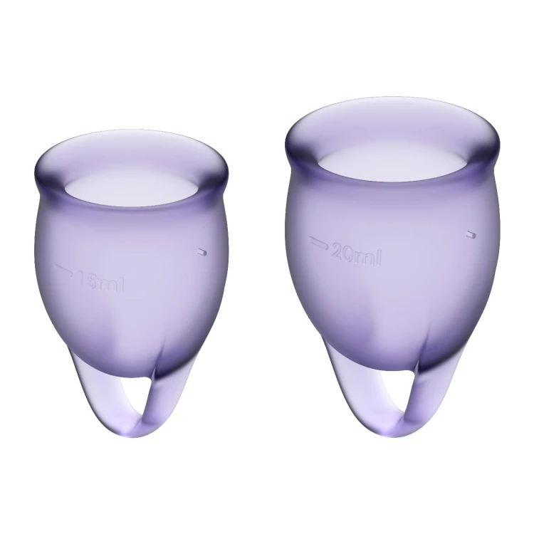 Satisfyer Feel Confident Lila – zestaw 2 miękkich kubeczków menstruacyjnych