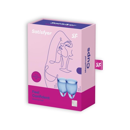 Satisfyer Feel Confident Blue  – zestaw 2 kubeczków menstruacyjnych