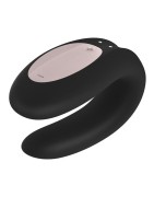 Satisfyer Double Joy Black – ergonomiczny wibrator dla par z aplikacją