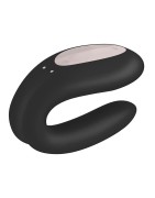 Satisfyer Double Joy Black – ergonomiczny wibrator dla par z aplikacją