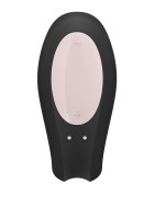 Satisfyer Double Joy Black – ergonomiczny wibrator dla par z aplikacją