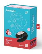 Satisfyer Double Joy Black – ergonomiczny wibrator dla par z aplikacją