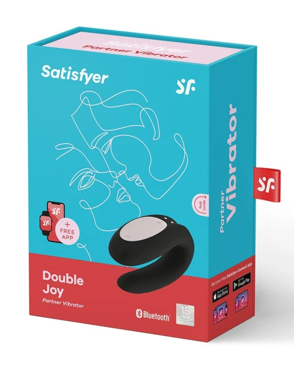 Satisfyer Double Joy Black – ergonomiczny wibrator dla par z aplikacją