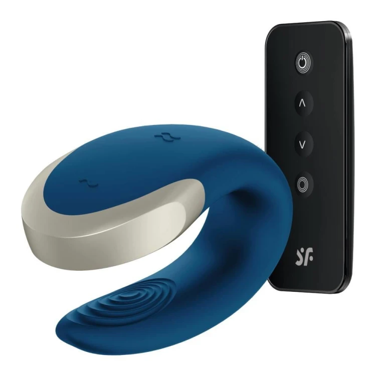 Satisfyer Double Love Blue – luksusowy wibrator dla par z pilotem i aplikacją