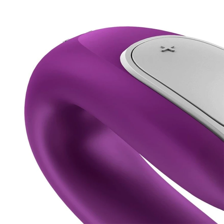 Satisfyer Double Fun Violet – wibrator dla par typu U-shape z aplikacją