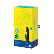 Satisfyer Double Flex Black – elastyczny wibrator króliczek z aplikacją