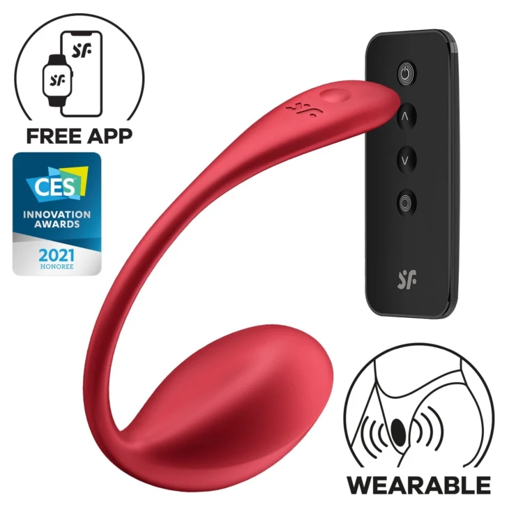 Satisfyer Shiny Petal Red – wibrujące jajko z aplikacją i pilotem