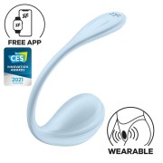 Satisfyer Smooth Petal Light Blue – wibrator do majtek i jajko z aplikacją