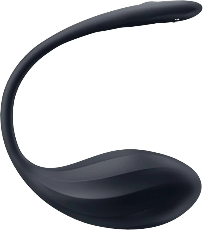 Satisfyer Ribbed Petal Black – wibrujące jajko  z aplikacją