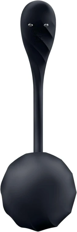 Satisfyer Ribbed Petal Black – wibrujące jajko  z aplikacją