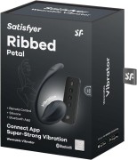 Satisfyer Ribbed Petal Black – wibrujące jajko  z aplikacją