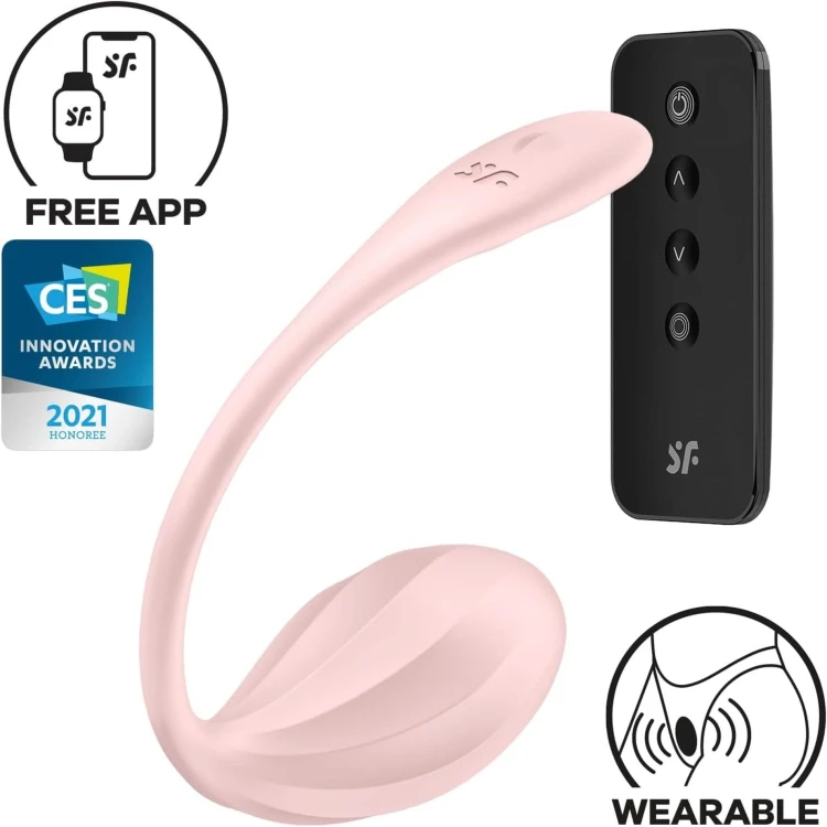 Satisfyer Ribbed Petal Rose – wibrujące jajko z aplikacją i pilotem