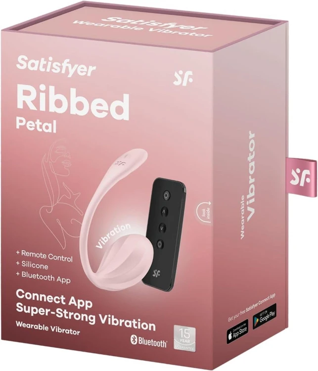 Satisfyer Ribbed Petal Rose – wibrujące jajko z aplikacją i pilotem