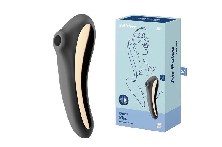 Satisfyer Dual Kiss Black – masażer łechtaczki z wibratorem punktu G