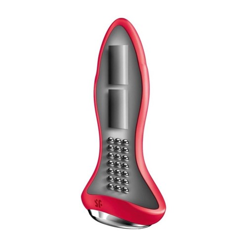 Satisfyer Rotator Plug 1+ Red – wibrujący i rotacyjny korek z aplikacją